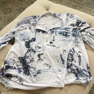 Floral Print 3/4 Sleeve Shirt